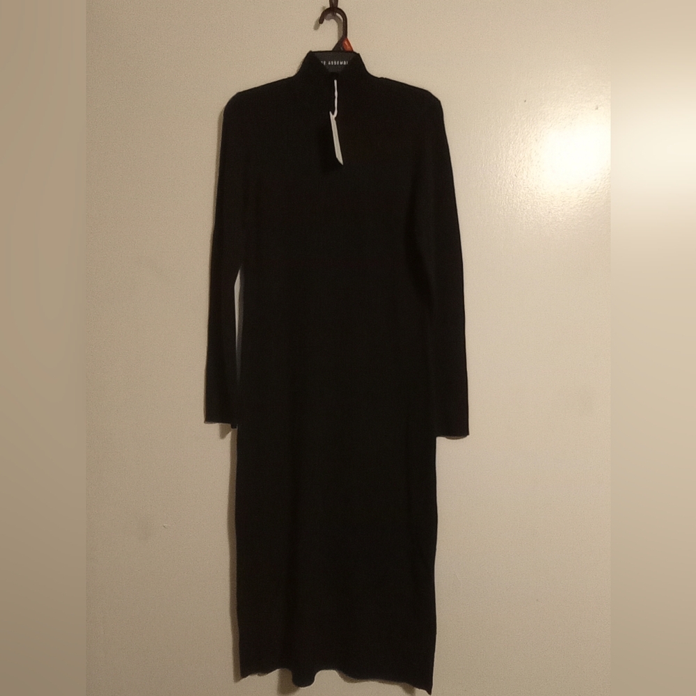 Black Long Sleeve Sweater Dress